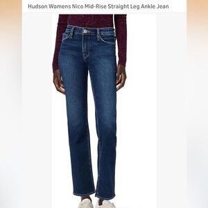 Hudson Nico Mid Rise Straight Leg Ankle Jean in Mogul